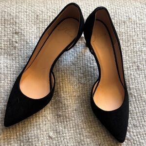 EUC Elegant J Crew Collette D’Orsay Black suede Women's Pumps. Size 7 1/2